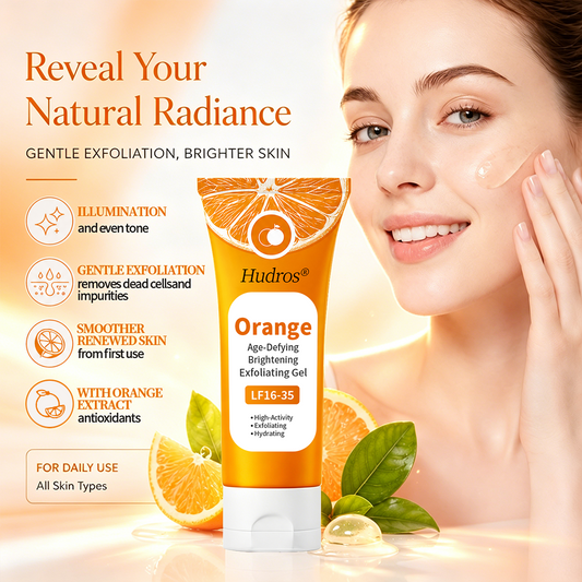 🍊Hudros® Radiant Orange Exfoliating Gel Restores skin radiance, 🦄gently removes dead skin cells, brightens the complexion, revitalizes the skin, and improves dullness and roughness.