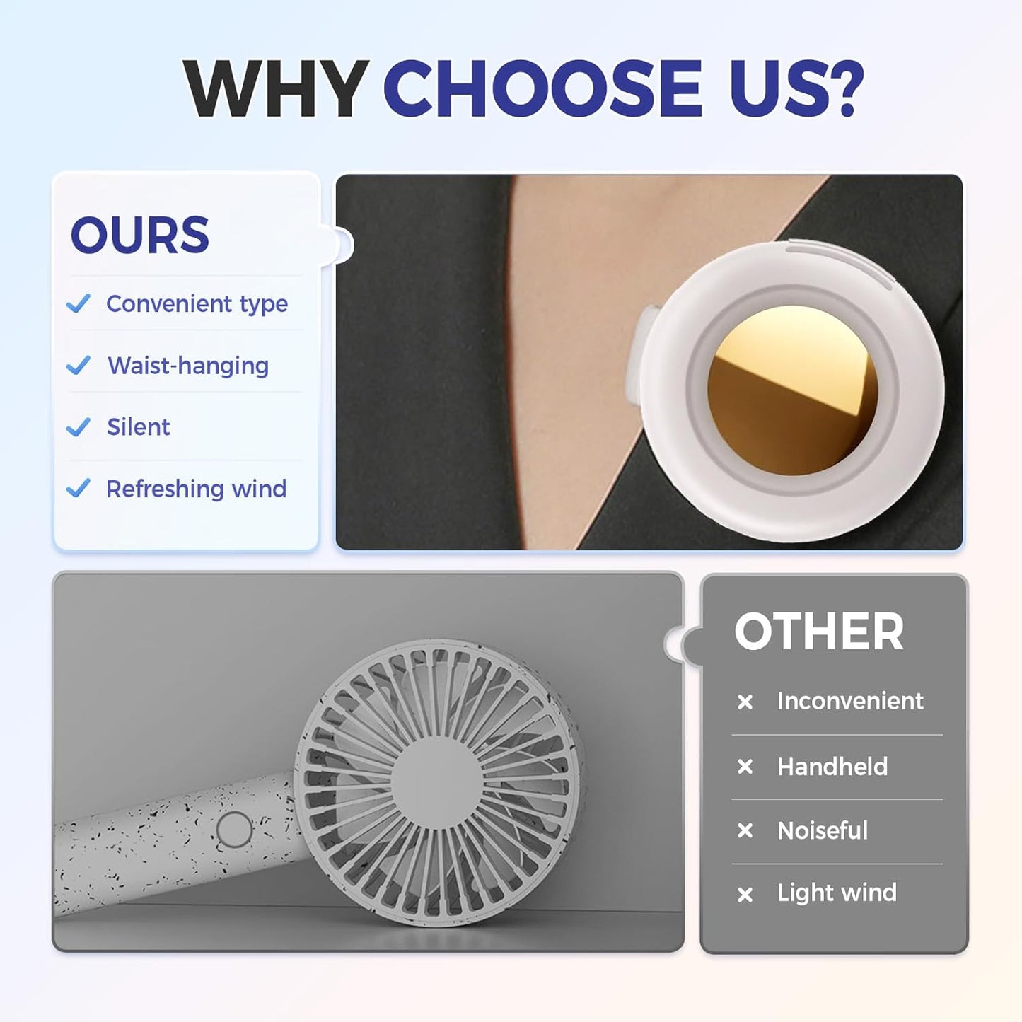 ✨2026 New Portable Clip-On Fan🥵🔥 — Wearable for Outdoors, Travel, and Office Use🏃