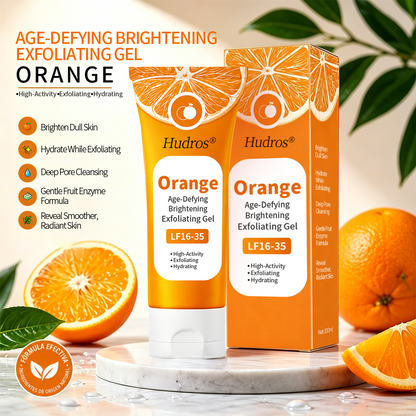 🍊Hudros® Radiant Orange Exfoliating Gel Restores skin radiance, 🛒gently removes dead skin cells, brightens the complexion, revitalizes the skin, and improves dullness and roughness.