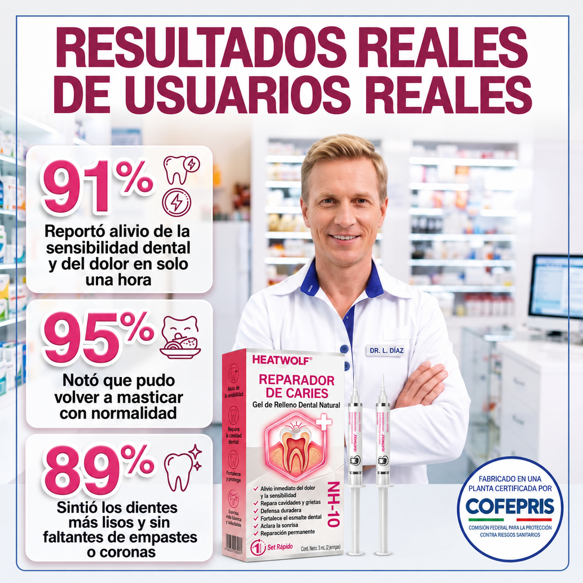 HEATWOLF® DenPerm Gel Rellenador para Reparación de Caries y Esmalte Dental Natural🎈