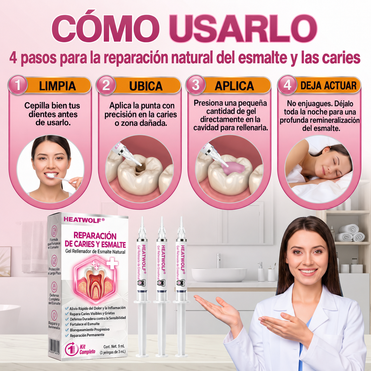 HEATWOLF® DenPerm Gel Rellenador para Reparación de Caries y Esmalte Dental Natural🎈