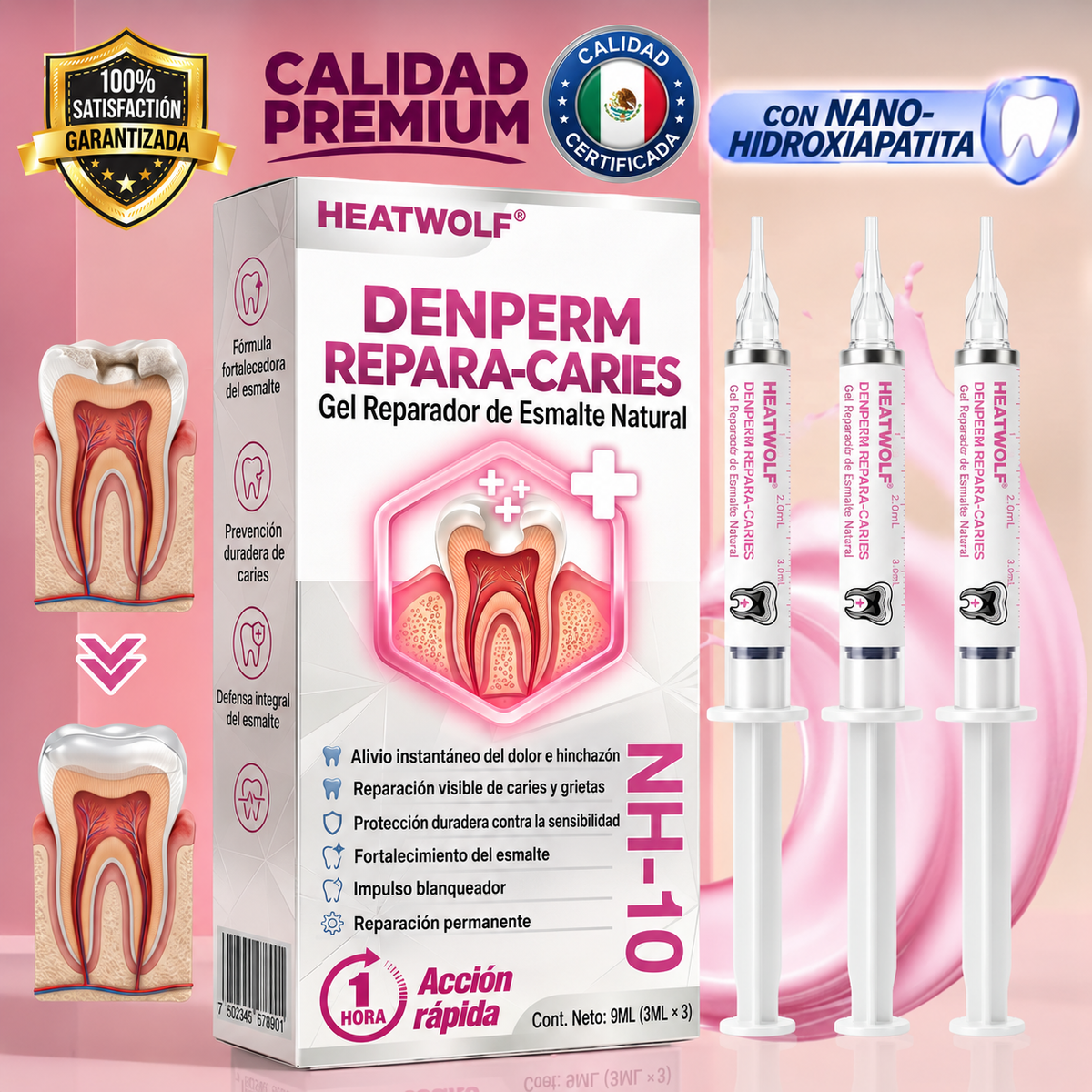 HEATWOLF® DenPerm Gel Rellenador para Reparación de Caries y Esmalte Dental Natural🎈