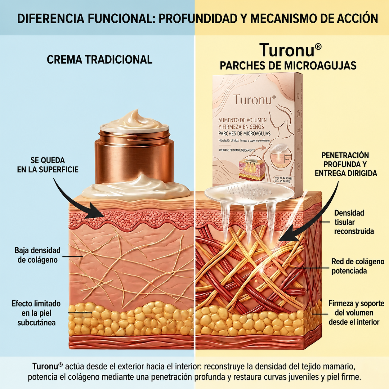 Turonu® Parche avanzado de nanomicroagujas para el aumento selectivo del pecho🧩🧩