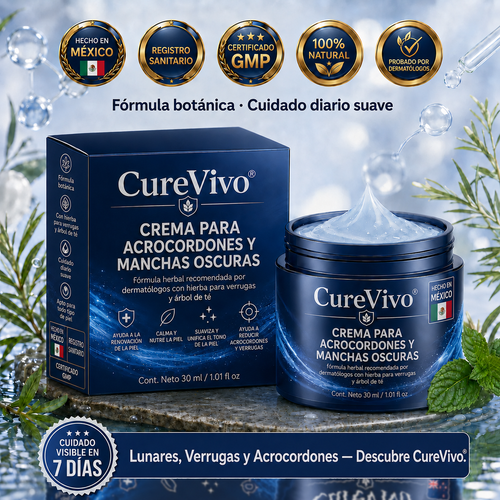 🥑2️⃣ CureVivo® Crema de 7 Días para Acrocordones y Manchas (Fórmula sin dolor · Sin cicatrices)