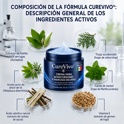 🥑2️⃣ CureVivo® Crema de 7 Días para Acrocordones y Manchas (Fórmula sin dolor · Sin cicatrices)