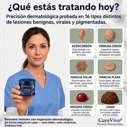 🥑2️⃣ CureVivo® Crema de 7 Días para Acrocordones y Manchas (Fórmula sin dolor · Sin cicatrices)