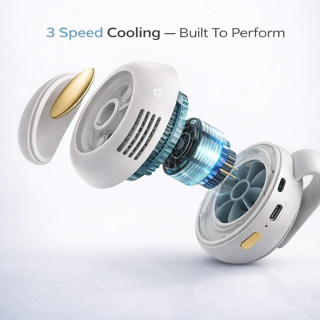 ✨2026 New Portable Clip-On Fan🥵🔥 — Wearable for Outdoors, Travel, and Office Use🏃