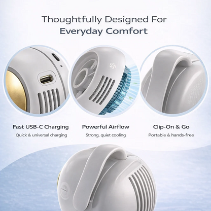 ✨2026 New Portable Clip-On Fan🥵🔥 — Wearable for Outdoors, Travel, and Office Use🏃